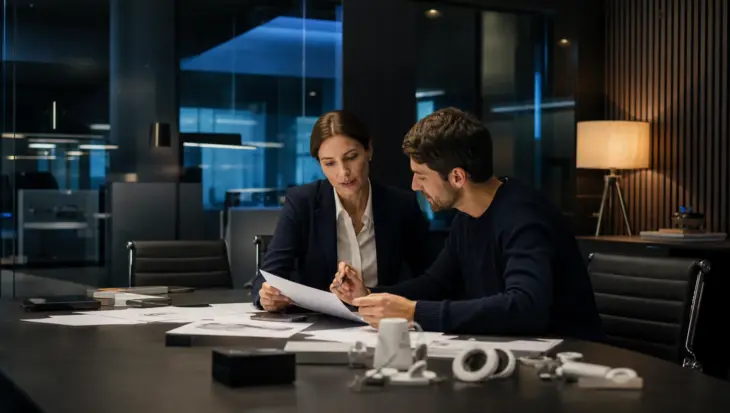 Abogada de propiedad intelectual asesorando a un creador